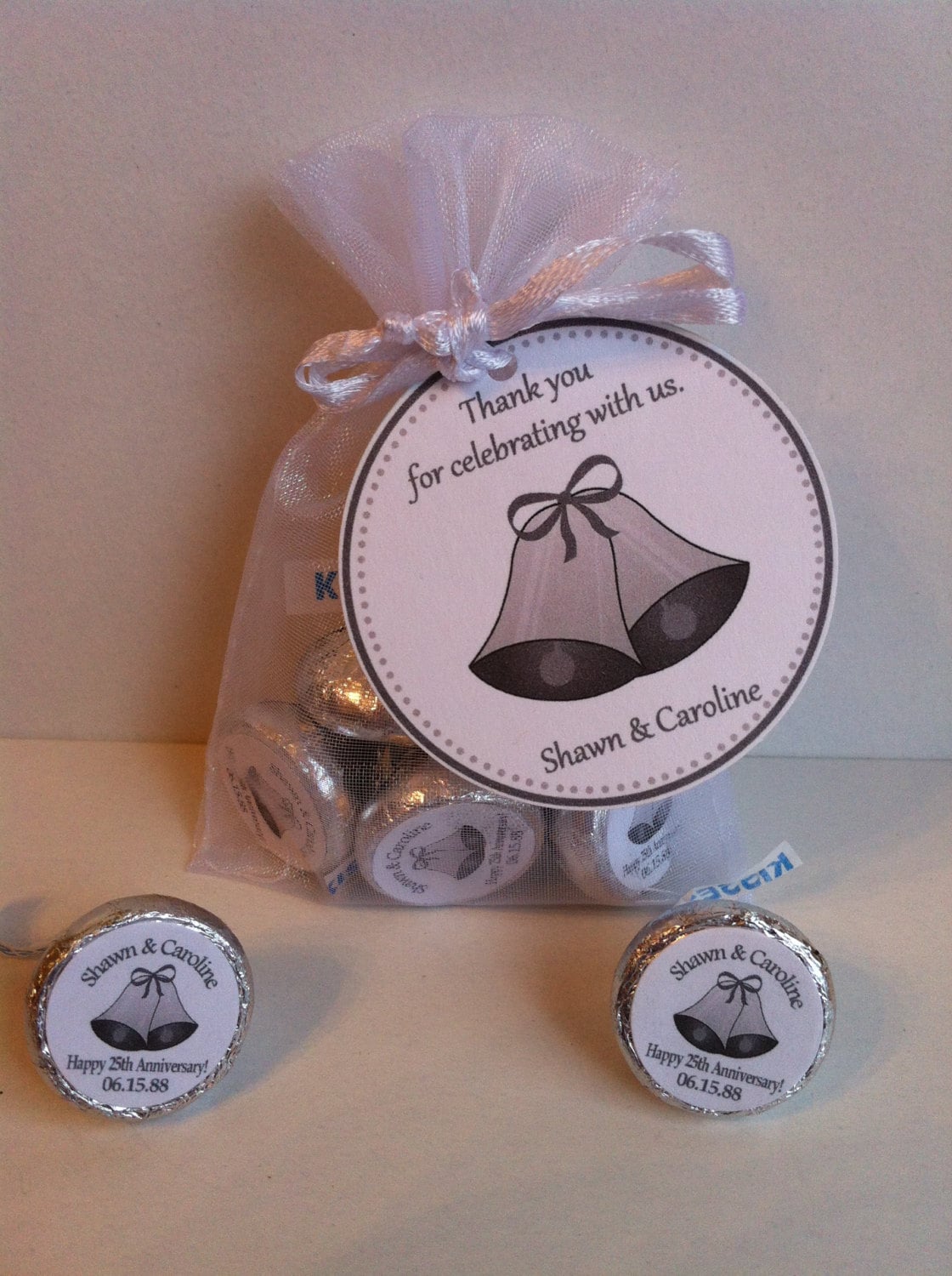 25th Anniversary Favor Bag Set Silver Anniversary Favors