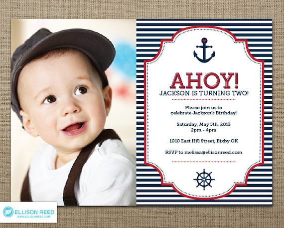 Nautical Invitation Nautical Printable First Birthday