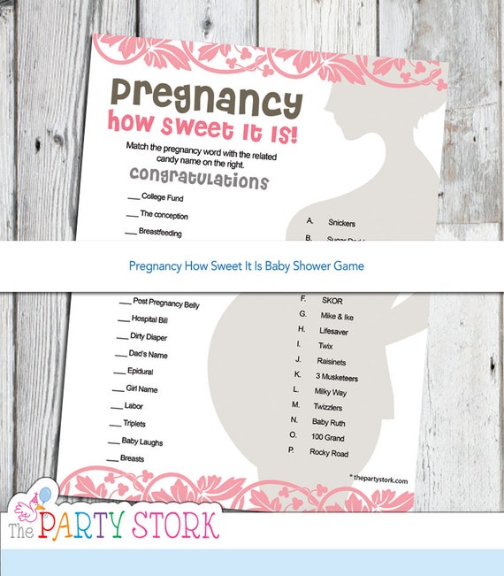 restaurant game shower baby Pregnancy How Sweet it Baby Chic Game: Bar Shabby is, Shower Candy