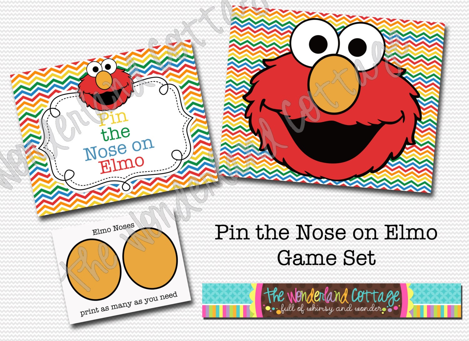 Sesame Street Pin the Nose on Elmo Game by TheWonderlandCottage