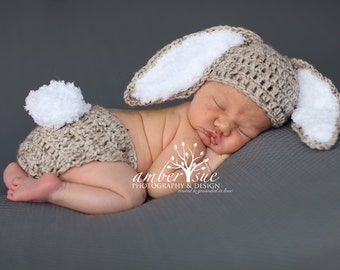 Baby Hat Bunny Rabbit Ears Photo Prop baby bunny oufit Easter bunny set crochet newborn Easter bunny set
