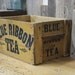 Vintage Blue Ribbon Tea Wooden Crate by JohnMihovetz on Etsy