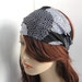 Fabric Headband Women's Yoga Head Wrap Gypsy Headwrap Black and White Dahlia Floral Bandana Hair Accessory