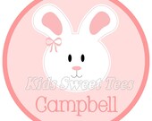 simple pink bunny face - personalized - digital image Il_170x135