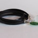 Beach Glass Ankle Bracelet - leather wrap anklet / bracelet