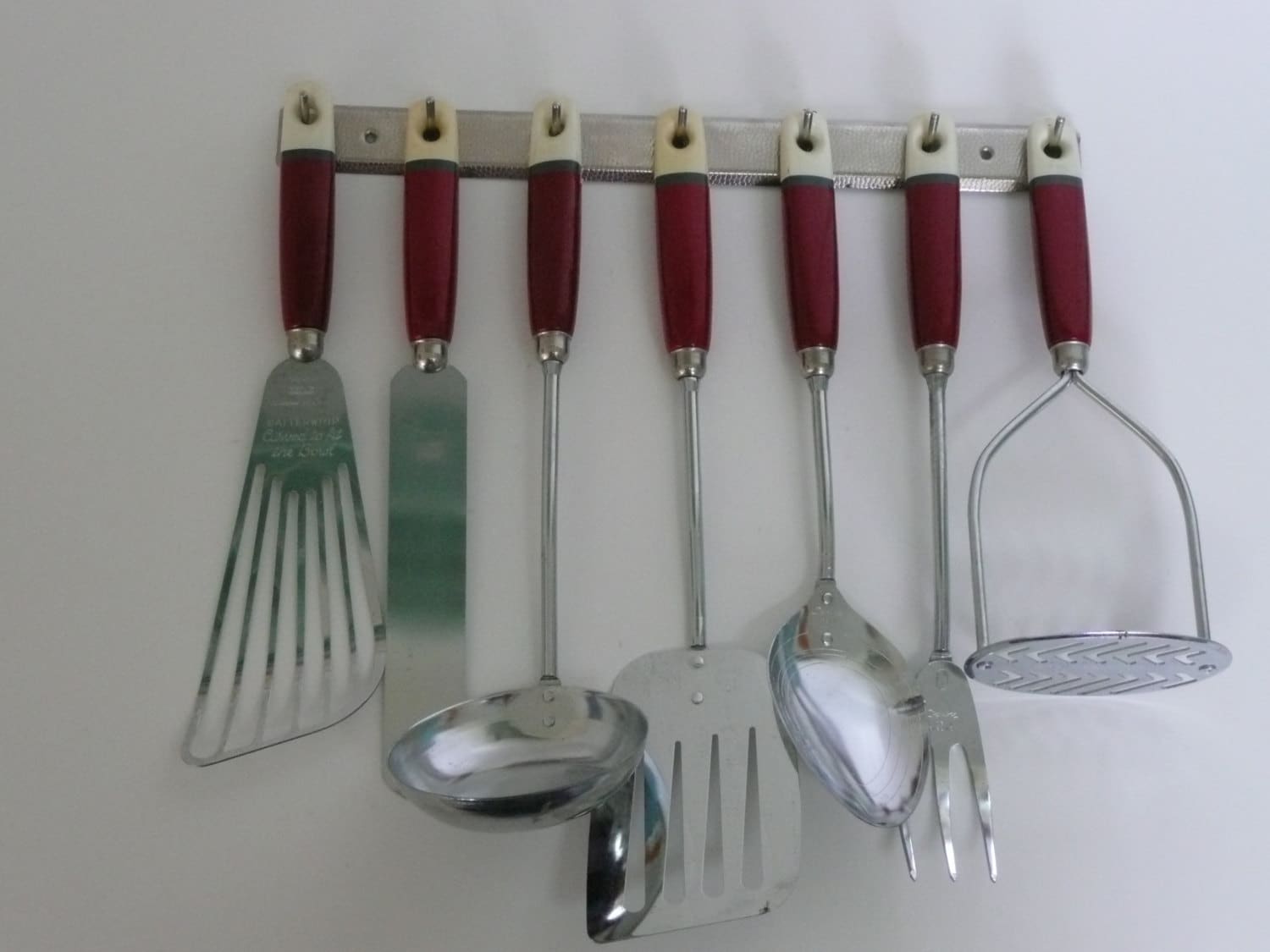 NICE RARE NOS 1940s Red Kitchen Utensils Set With Original   Il Fullxfull.457495085 Pe5l 