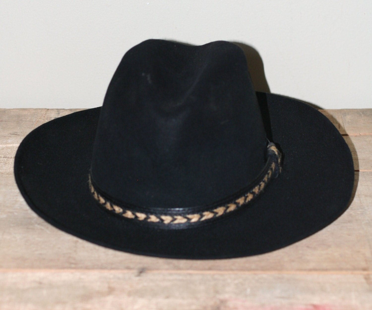 Vintage Black Stetson Cowboy Hat 3x Beaver Size 6 3/4