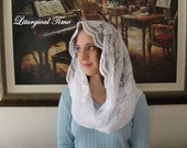 EV1W - Eternity Veil Headcovering - The Infinity Scarf Mantilla Veil Original, in White