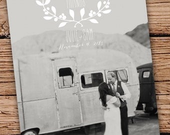 Custom Photo Wedding Thank You Card single sides (3.5x5)