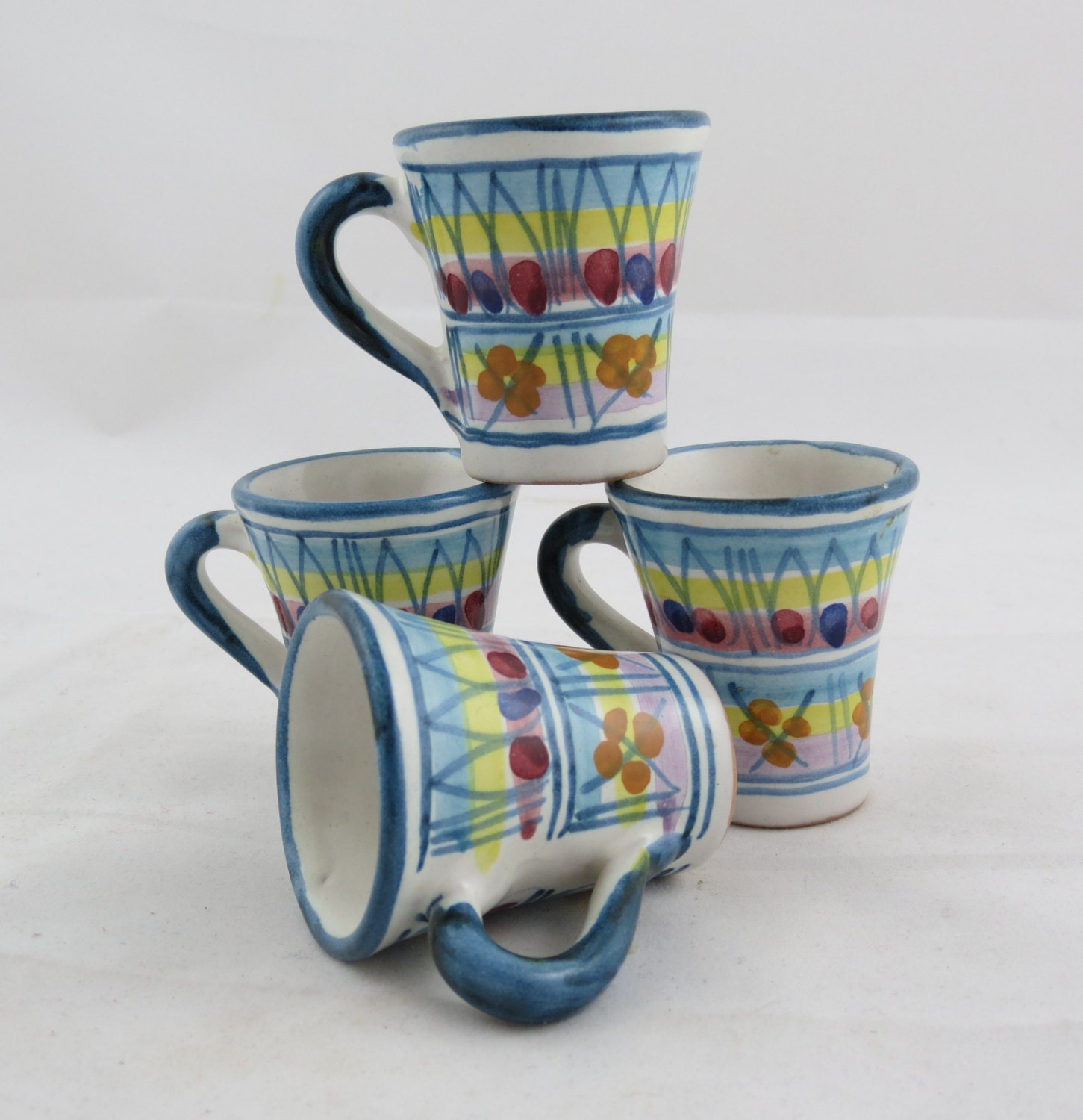 Vintage Vietri Pottery Espresso Mugs by VintageCocobytheLake