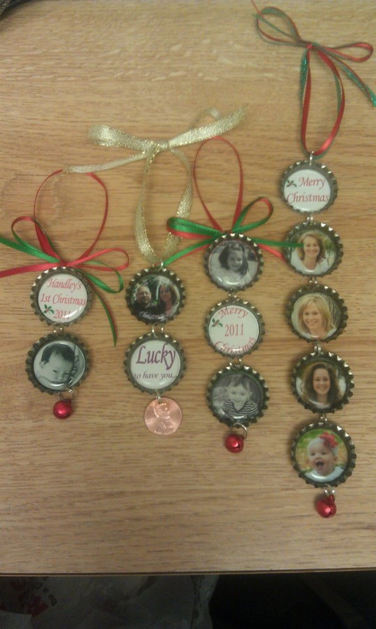 Personalized Christmas Bottle Cap Ornament by