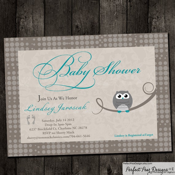 Vintage Owl Baby Shower Invitations 10