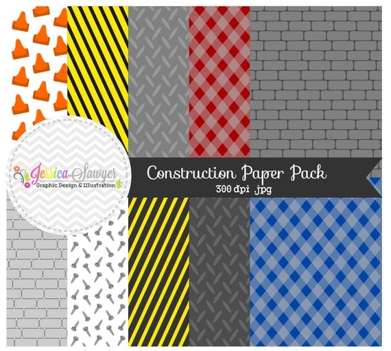 INSTANT DOWNLOAD, construction digital paper - tool background - commercial use - brick background - toolbox texture - card making - Il_570xn