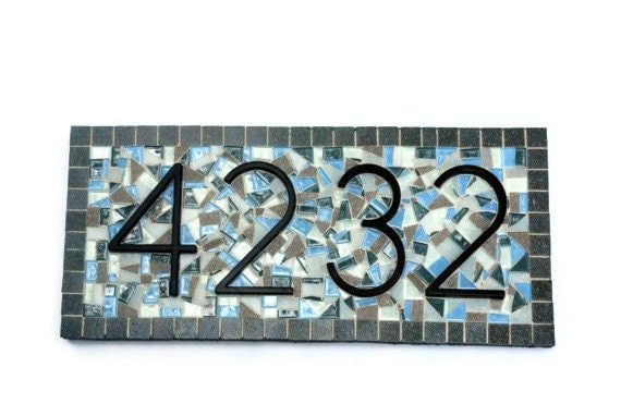 CUSTOM Address Sign Mosaic House Numbers by GreenStreetMosaics