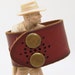Leather Cuff Bracelet - Brown Snap Bracelet Wristband Upcycled Belt - Ladies Size Medium