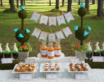 INSTANT DOWNLOAD - Hop To It - EASTER Party Printables Package