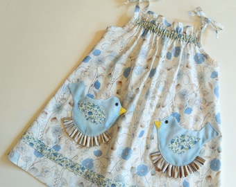 Pretty Bird Pocket Easter Dress PDF Pattern. Sewing Pattern for Girls. Sizes 1 - 9/10 included