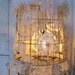 On Reserve till Sat. Large ceiling fixture swag style re-purposed wire basket hanging lamp shabby chic recycled lighting Anita Spero