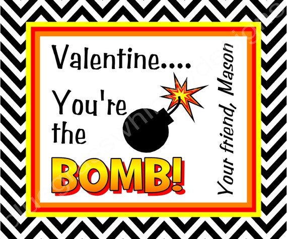 You're the Bomb Valentine Printables 4 x 3.3