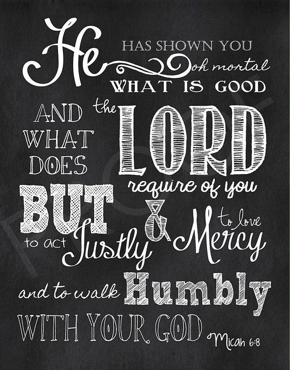 Scripture Art Micah 6:8 Chalkboard