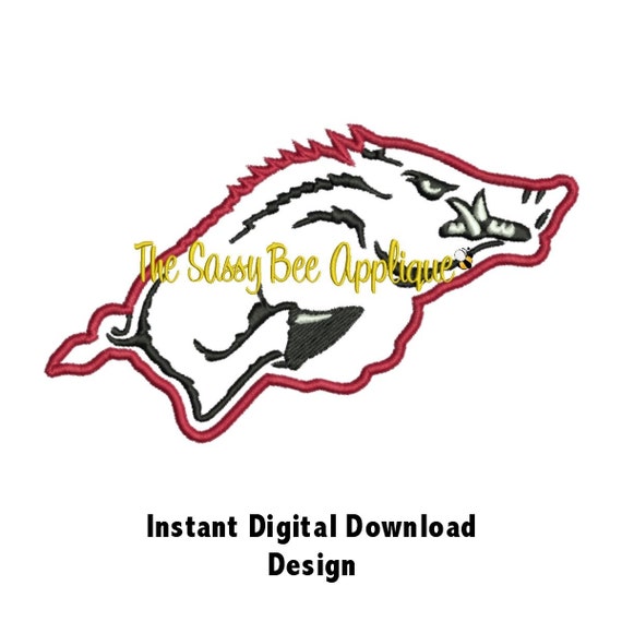 Items similar to DD ARKANSAS RAZORBACK Applique - Machine Embroidery ...