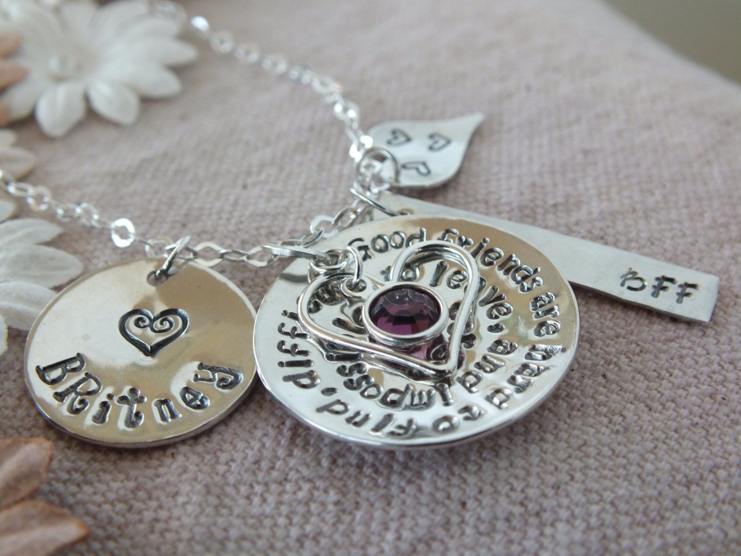 Personalized Best friend necklaces hand stamped by TheSilverWing