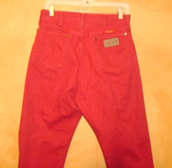 red wrangler jeans