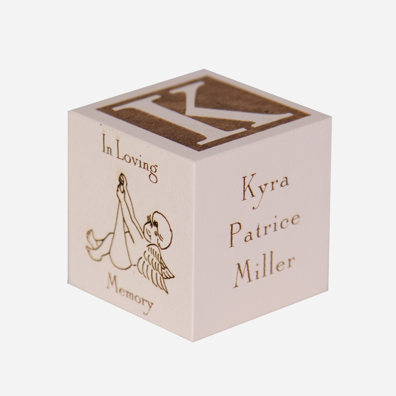 Personalized Infant Memorial Gift Engraved Custom Wooden Block
