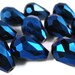 Teardrop Crystal Beads 8x12mm Metallic Blue Faceted Chinese Crystal Tear Drop Beads for Jewelry (Jewellery) Making 15 Loose Beads