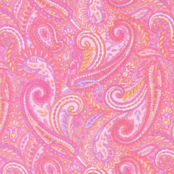 Items similar to Pink Paisley Flannel fabric by the yard -- 100% Cotton ...