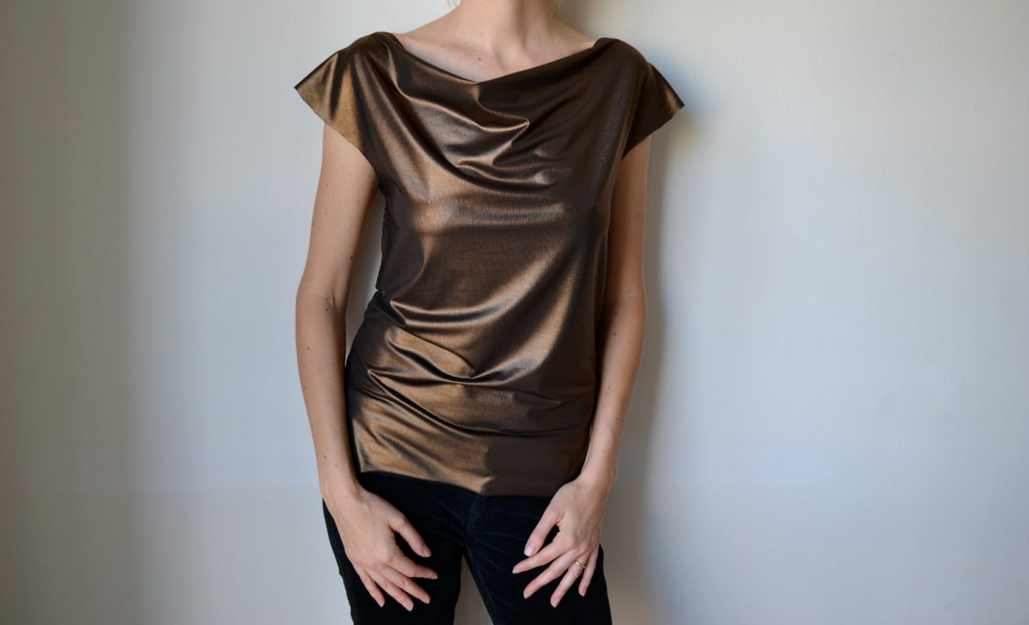 metallic red bronze shirt