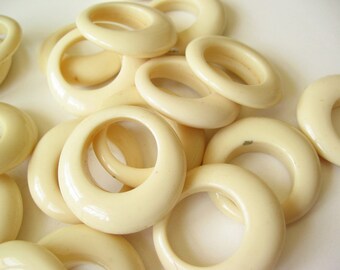 Vintage ivory color plastic rings 12 pcs