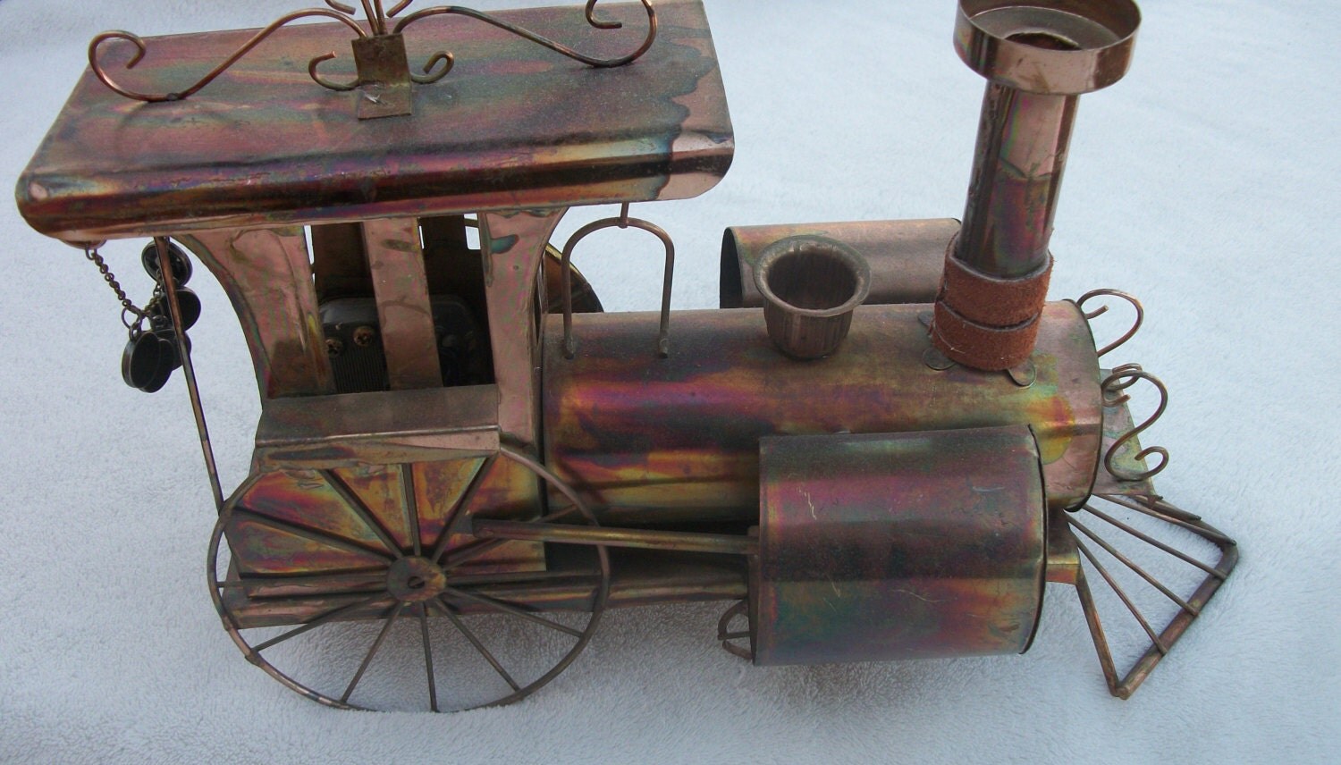 Vintage metal music box train plays Chattanooga Choo Choo