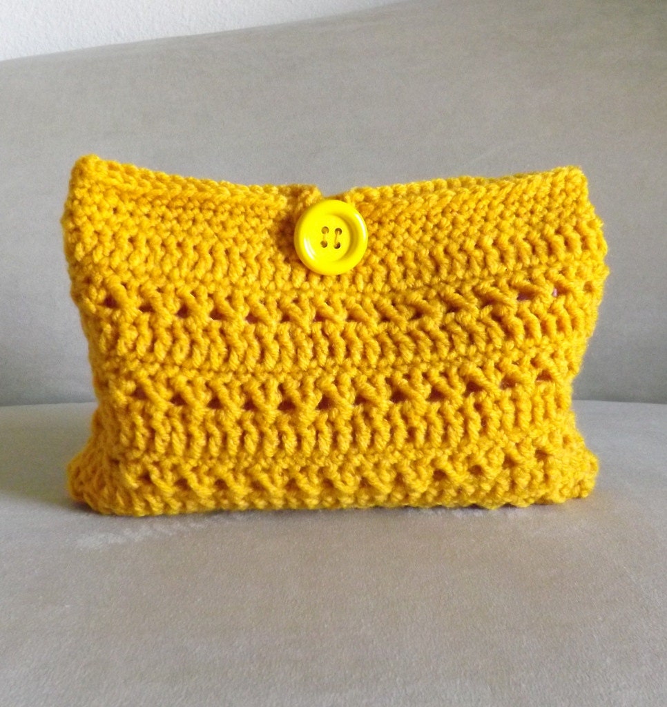 Crochet gold make up bag crochet cosmetic bag crochet mini