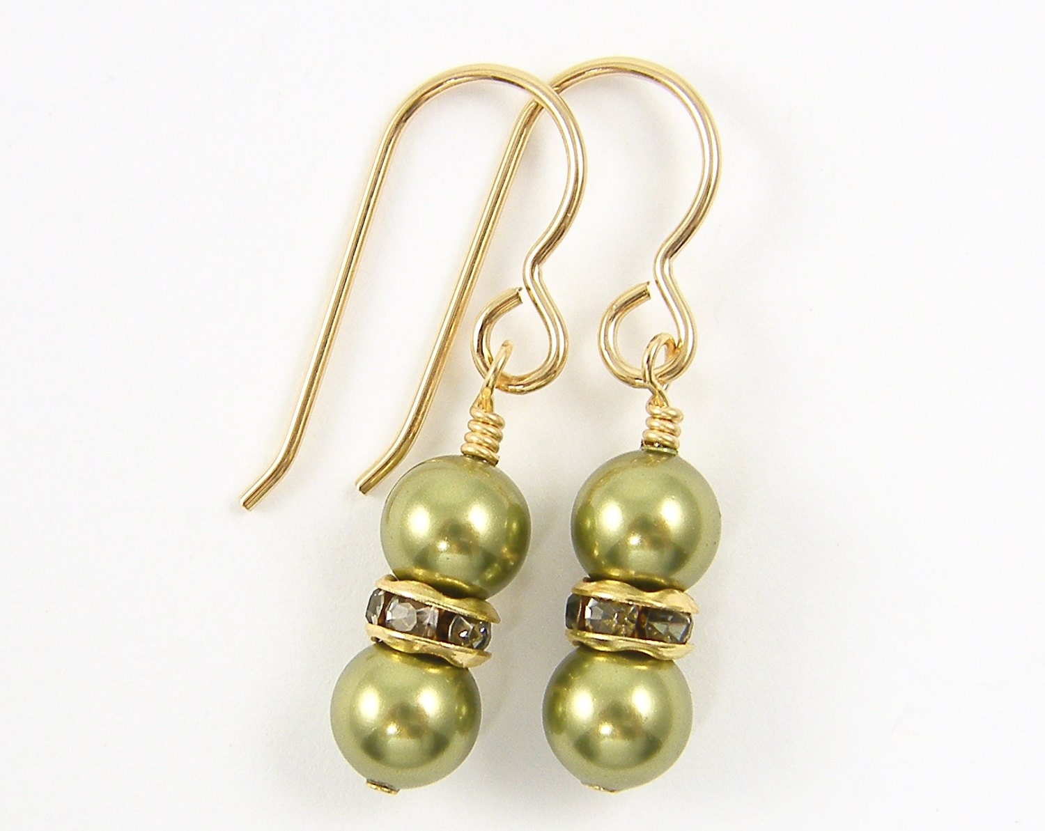 Green Pearl Earrings Green Pearl Dangle By Beautifulbycharlene