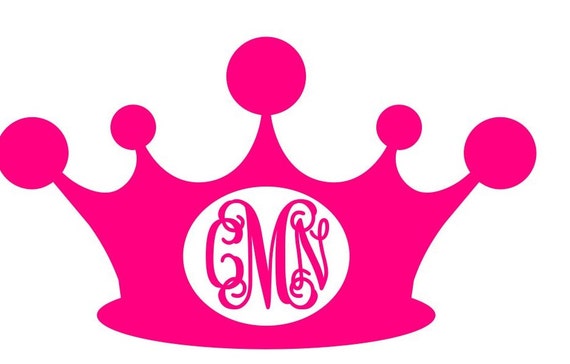 Download Items similar to 4" GLITTER Crown Monogram vinyl decal on Etsy