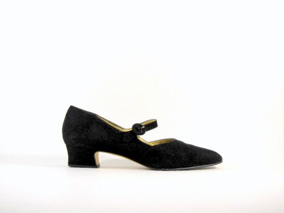 Items similar to Vintage Simple Black Mary Jane - Low Heel Edwardian - 9 on Etsy