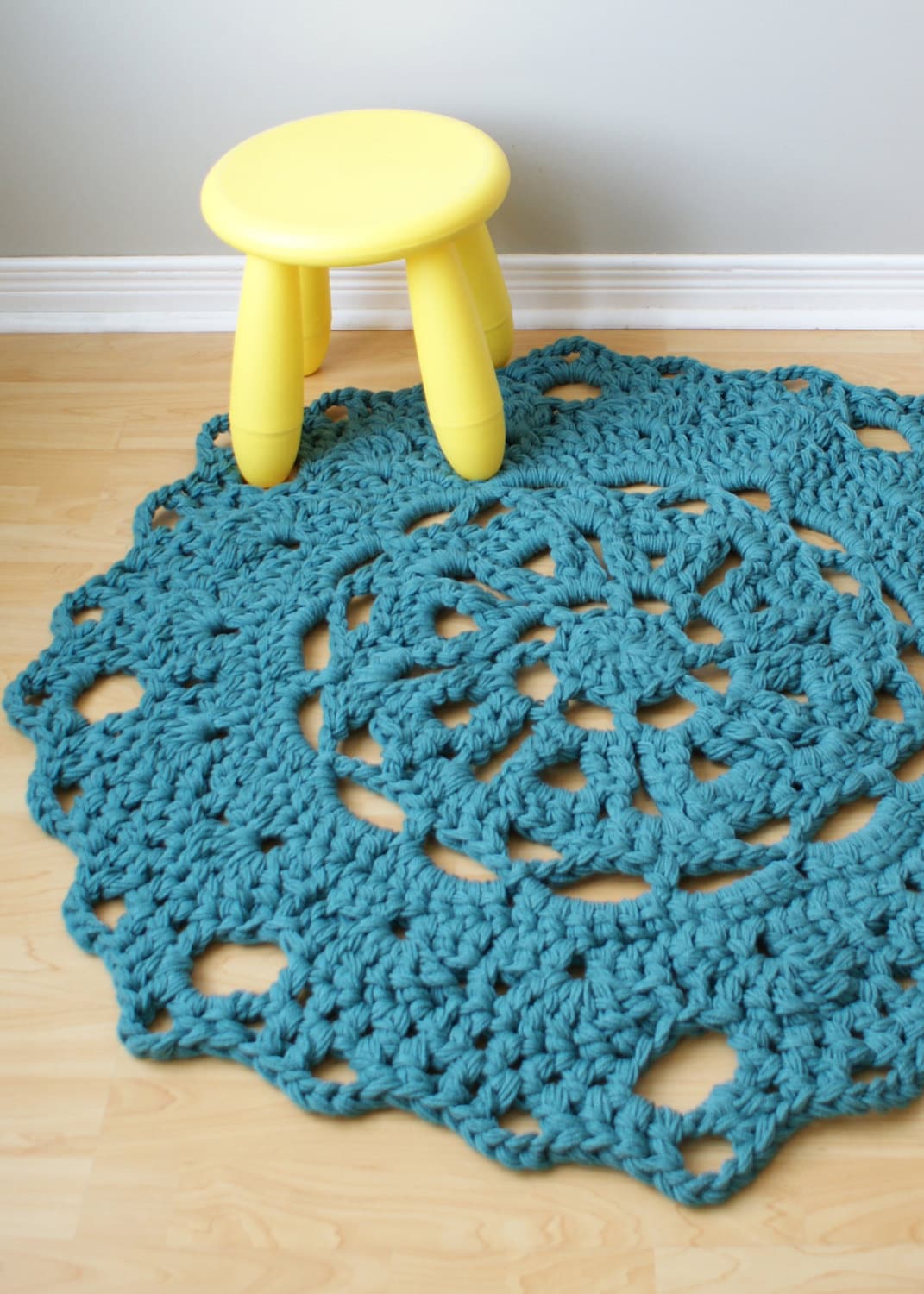 DIY Crochet PATTERN Throw Blanket / Rug Super Chunky Doily 8