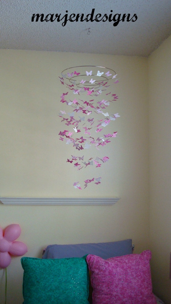 pink butterfly crib mobile baby girl mobile nursery decor