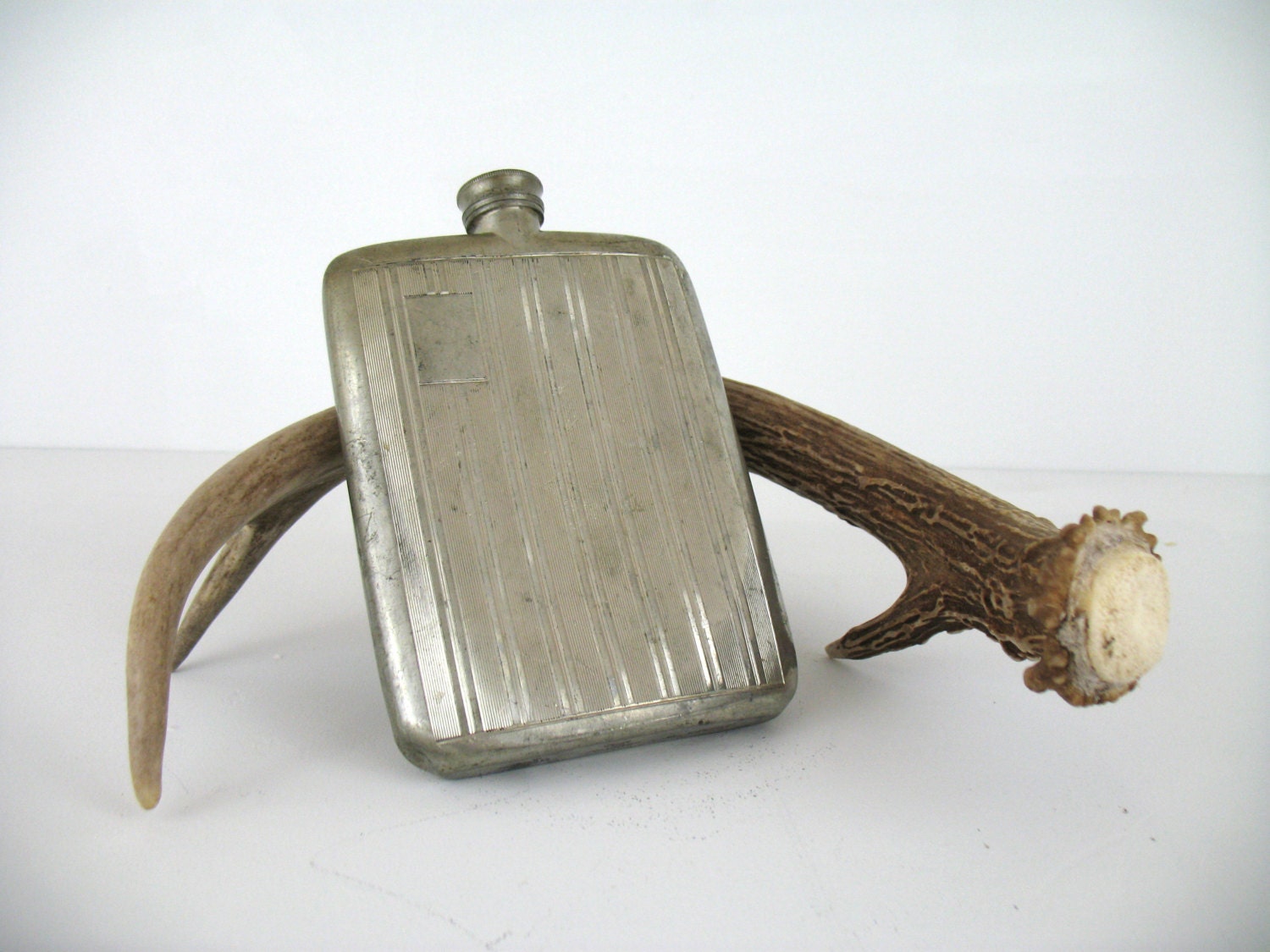 Antique Pewter Hip Flask