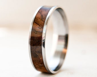 Mens Wedding Band Spalted Maple and Antler Ring by StagHeadDesigns