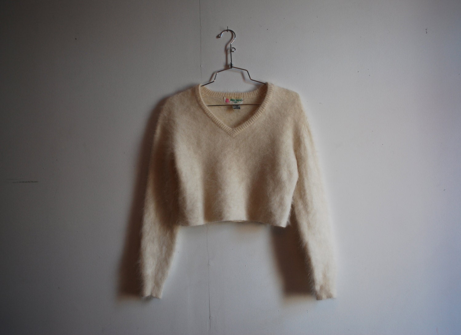 White Angora Cropped Sweater