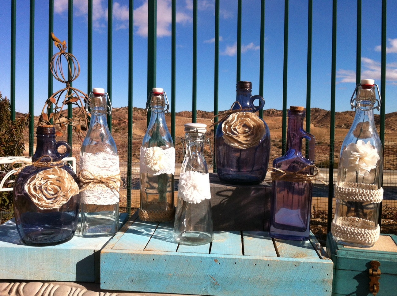 RUSTIC HEAD TABLE Decor Seven Rustic Chic Bottles/Jugs. Bulk