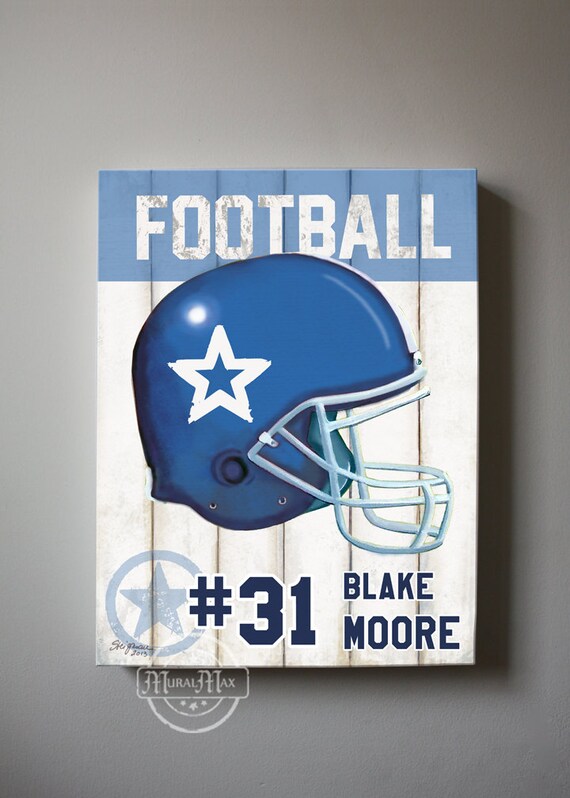 Football Personalized Wall Art Football Art Sports