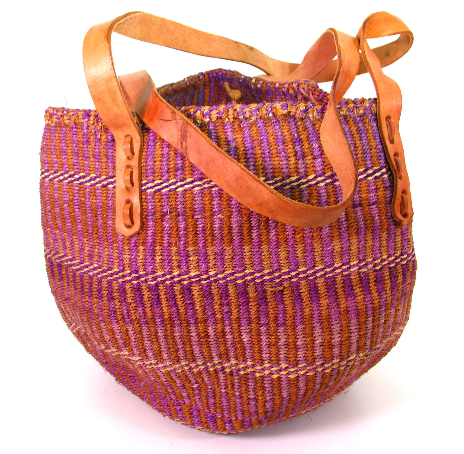 Large Market Bag. Kenya Jute Sisal Woven Bag. Shoulder Bag.