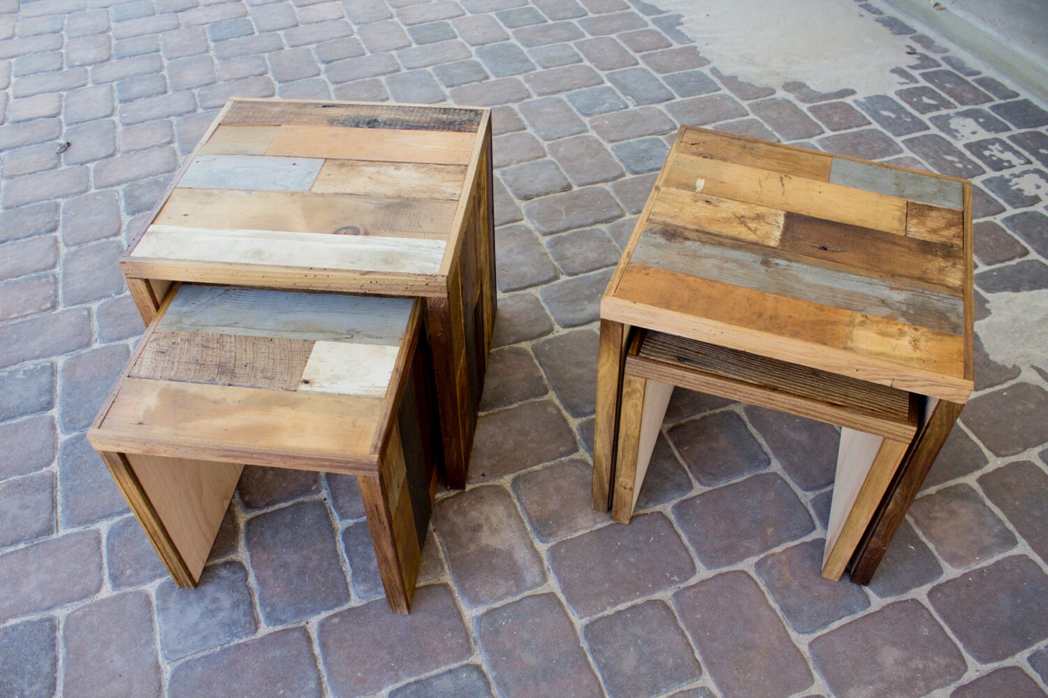 Reclaimed Pallet and Barn Wood Nesting Tables coffee side