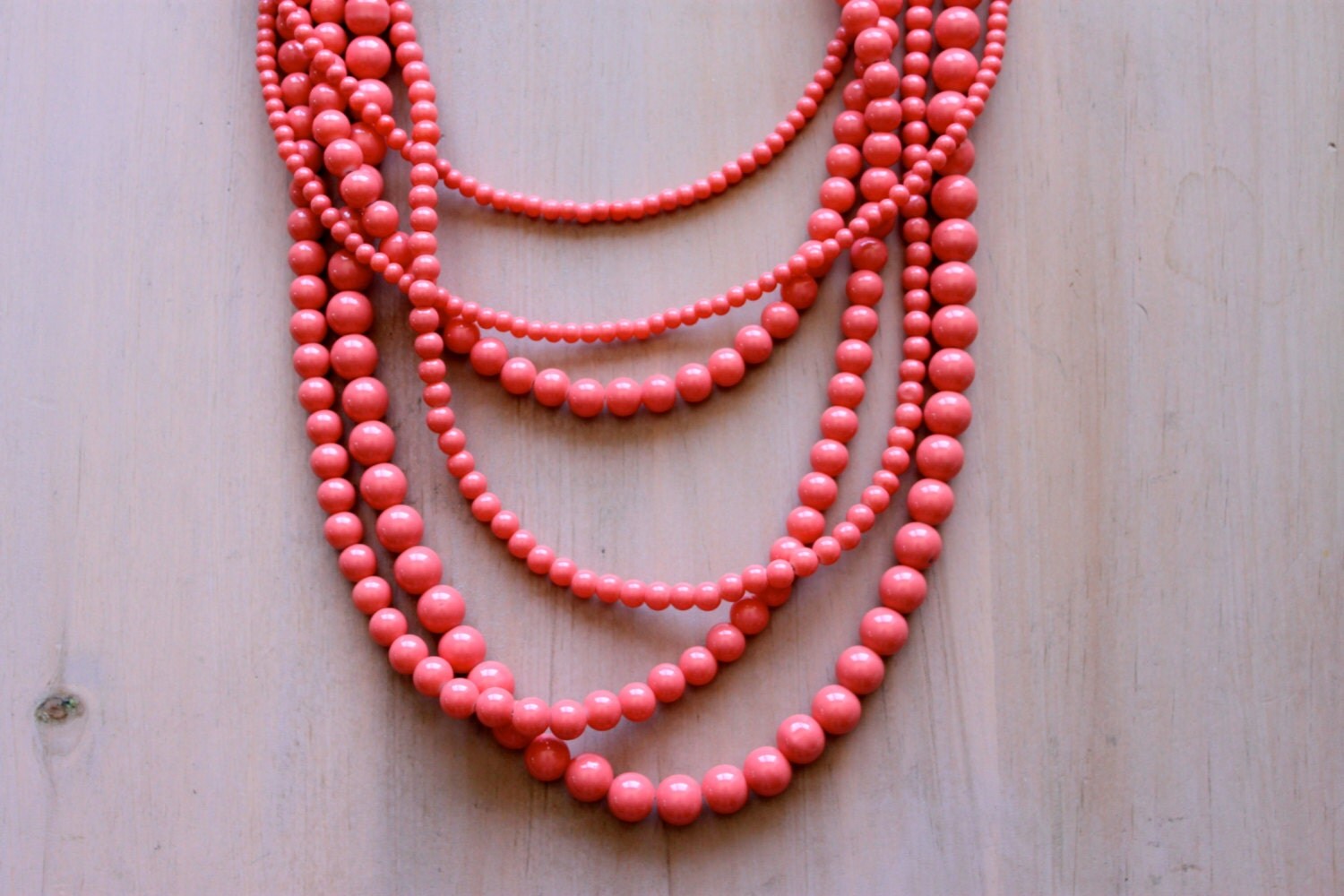 Coral Multi Strand Necklace