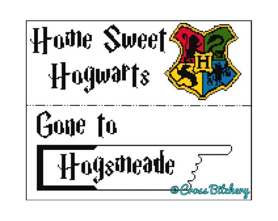 Items similar to Harry Potter Door Hanger Cross Stitch Pattern on Etsy
