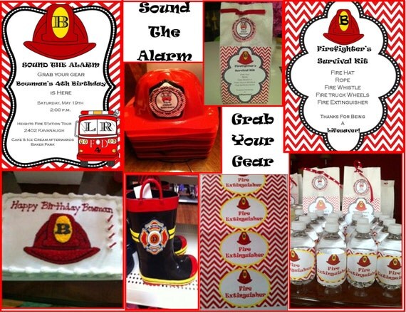 Firefighter Survival Kit Card Firefighter Party by MissEmPrints