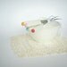 Vintage Fondue Fork Set Rustic Shabby Chic White Wood